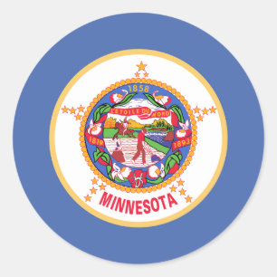 Staatsflagge von Minnesota Runder Aufkleber