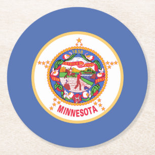 Staatsflagge von Minnesota Runder Pappuntersetzer