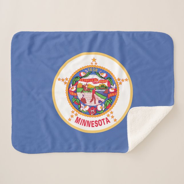 Staatsflagge von Minnesota Sherpadecke (Vorderseite (Horizontal))