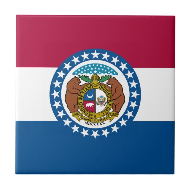 Staatsflagge von Missouri Fliese (Vorderseite)