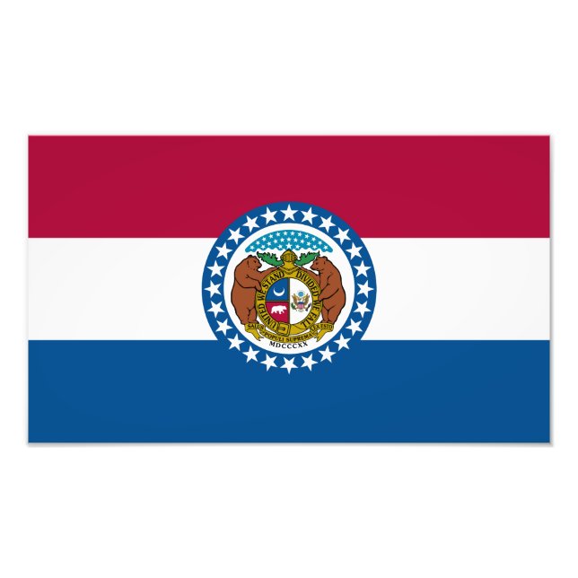 Staatsflagge von Missouri Fotodruck (Vorne)