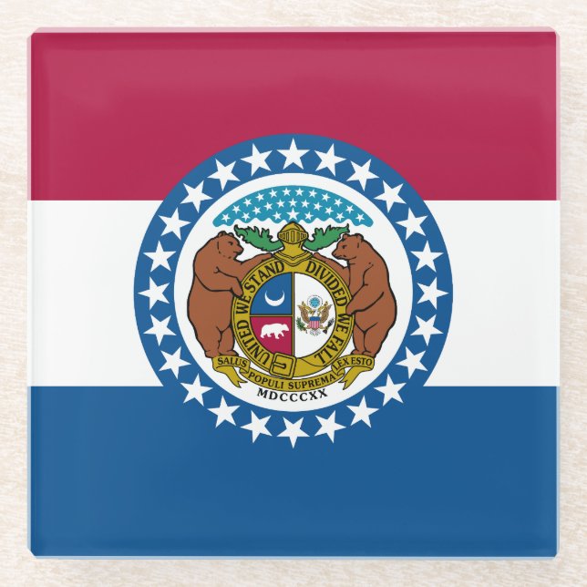 Staatsflagge von Missouri Glasuntersetzer (Vorderseite)