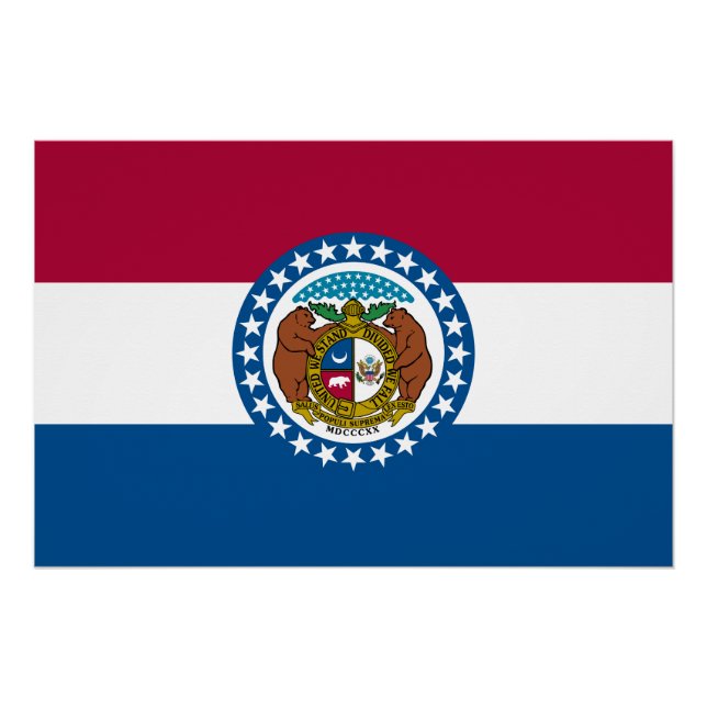 Staatsflagge von Missouri Poster (Vorderseite)
