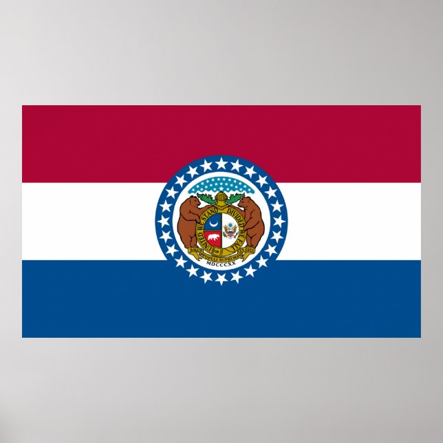 Staatsflagge von Missouri Poster (Vorne)