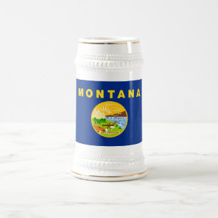 Staatsflagge von Montana Bierglas
