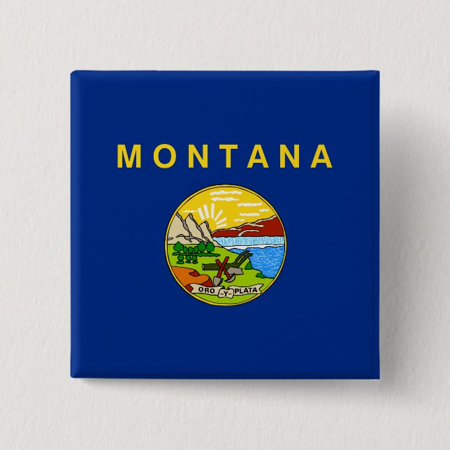 Staatsflagge von Montana Button (Vorderseite)