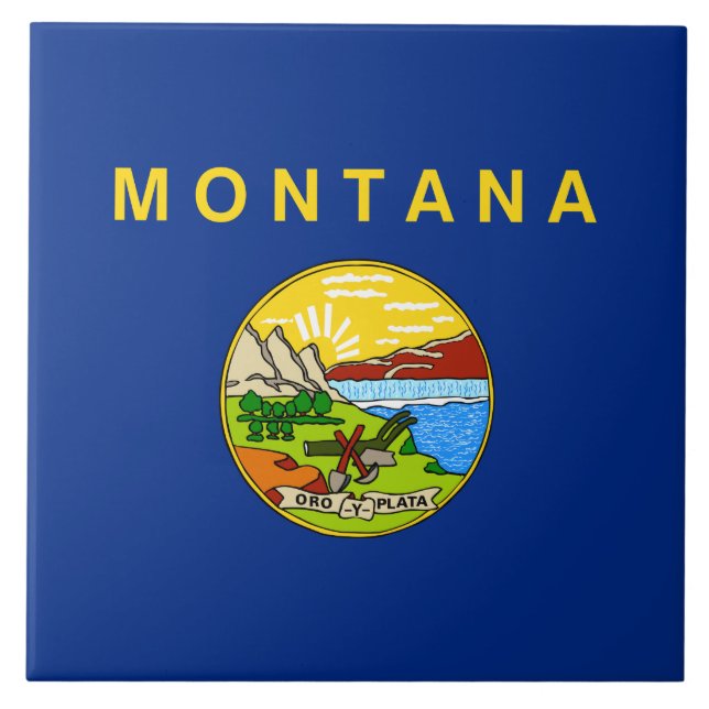 Staatsflagge von Montana Fliese (Vorderseite)