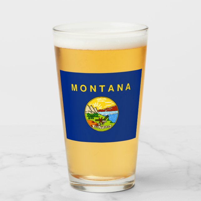 Staatsflagge von Montana Glas (Vorne (Gefüllt))