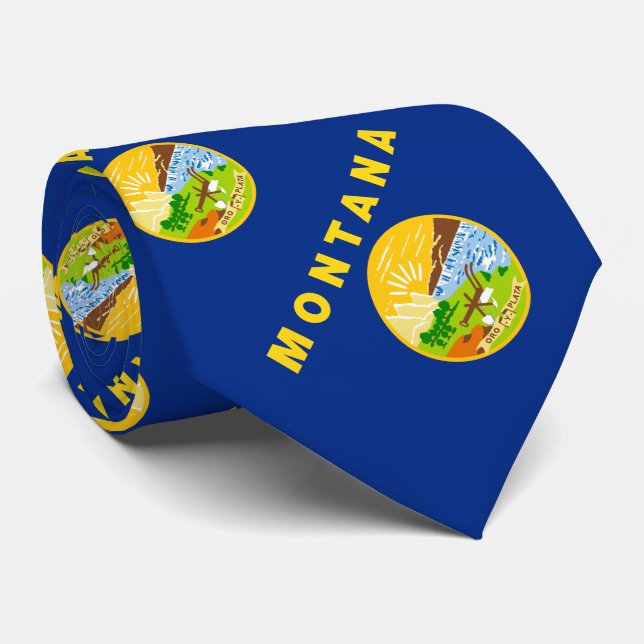 Staatsflagge von Montana Krawatte (Gerollt)