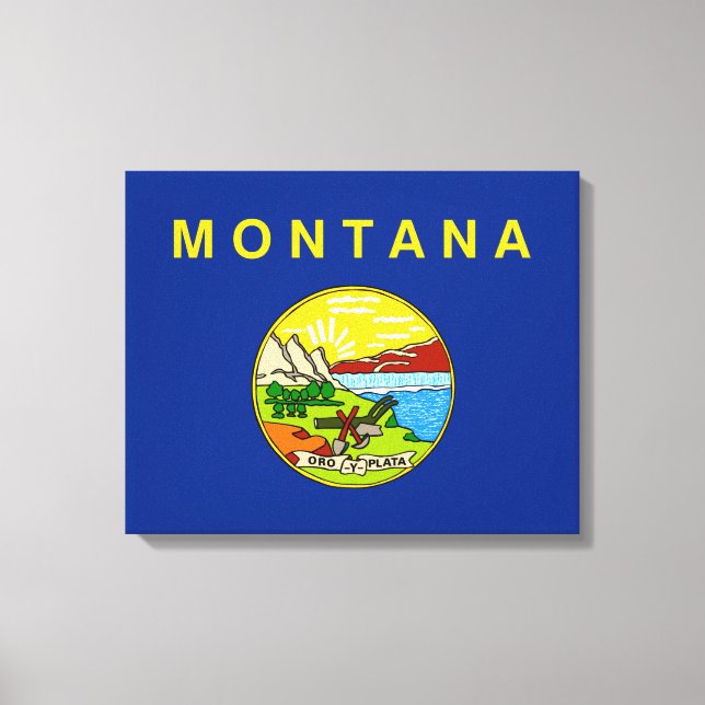 Staatsflagge von Montana Leinwanddruck (Vorderseite)