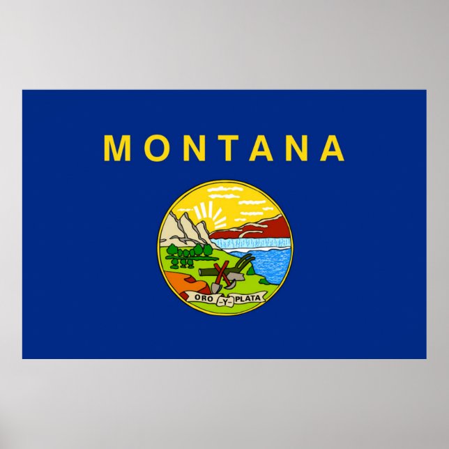 Staatsflagge von Montana Poster (Vorne)