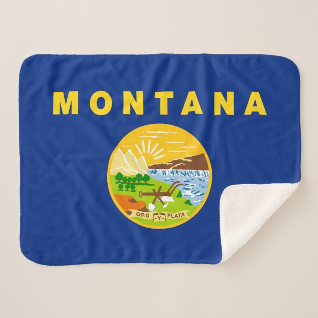 Staatsflagge von Montana Sherpadecke (Vorderseite (Horizontal))