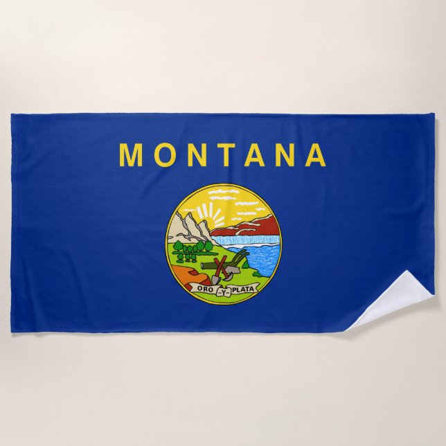 Staatsflagge von Montana Strandtuch (Vorderseite)