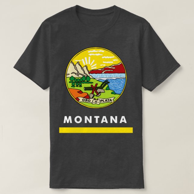 Staatsflagge von Montana T-Shirt (Design vorne)