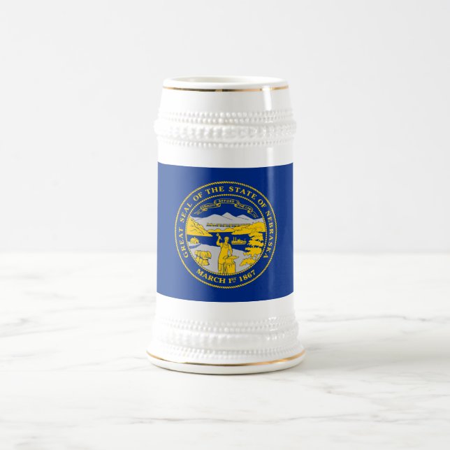 Staatsflagge von Nebraska Bierglas (Mittel)