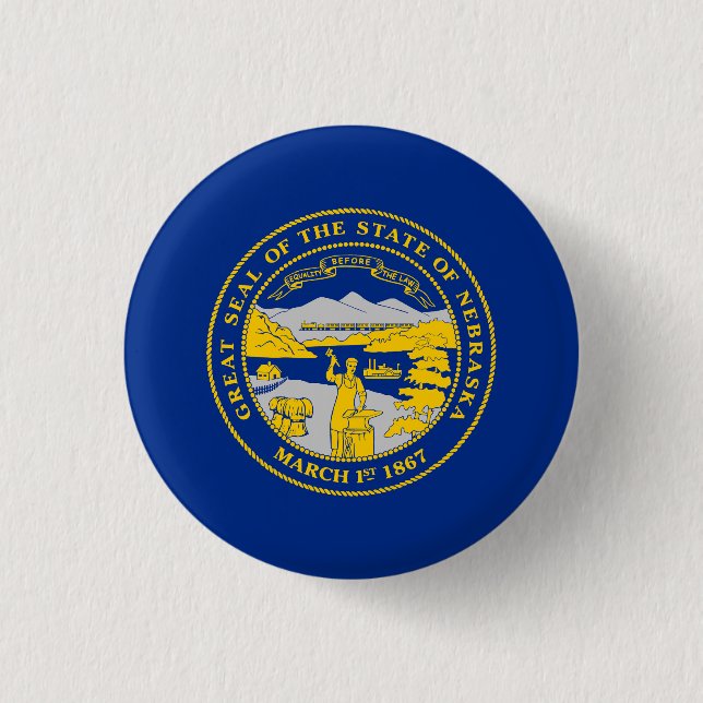 Staatsflagge von Nebraska Button (Vorderseite)