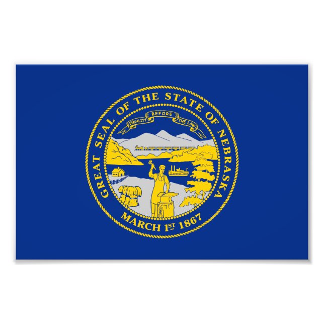 Staatsflagge von Nebraska Fotodruck (Vorne)