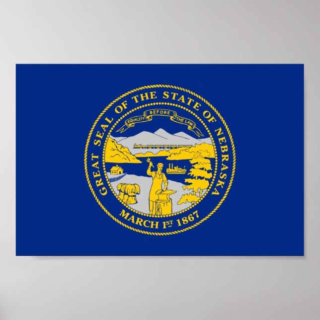 Staatsflagge von Nebraska Poster (Vorne)