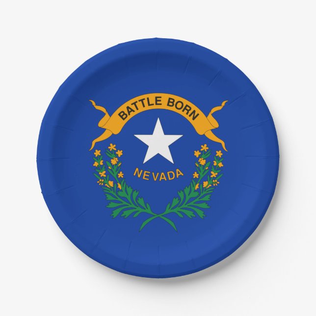 Staatsflagge von Nevada Pappteller (Vorderseite)