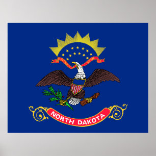 Staatsflagge von Nord-Dakota Poster