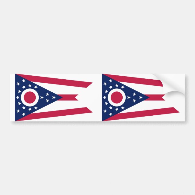 Staatsflagge von Ohio Autoaufkleber (Vorne)