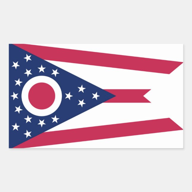 Staatsflagge von Ohio Rechteckiger Aufkleber (Vorderseite)