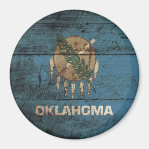 Staatsflagge von Oklahoma auf Altholzkorn Magnet