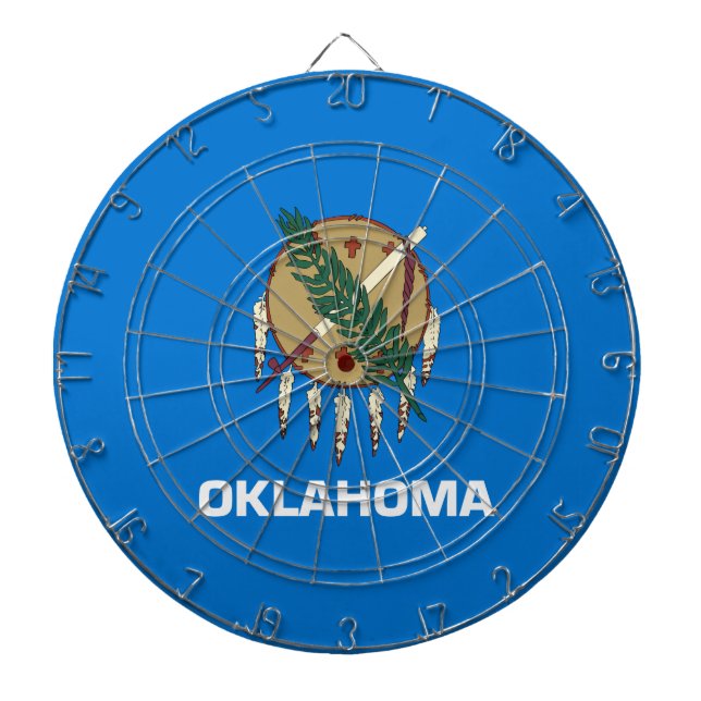 Staatsflagge von Oklahoma Dartscheibe (vorne)