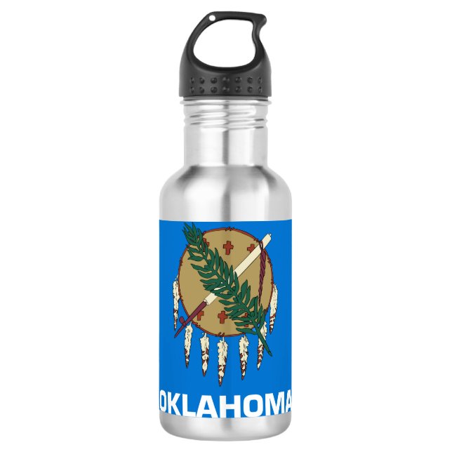 Staatsflagge von Oklahoma Edelstahlflasche (Vorderseite)
