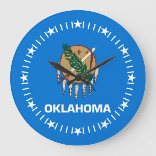 Staatsflagge von Oklahoma Große Wanduhr