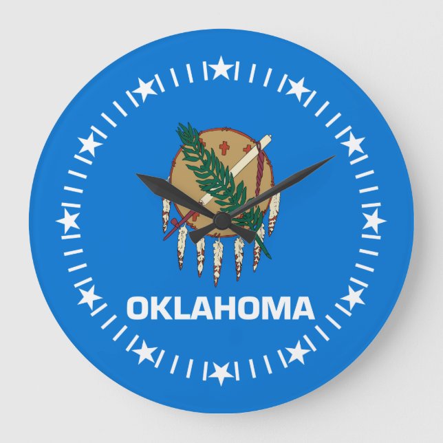 Staatsflagge von Oklahoma Große Wanduhr (Vorderseite)