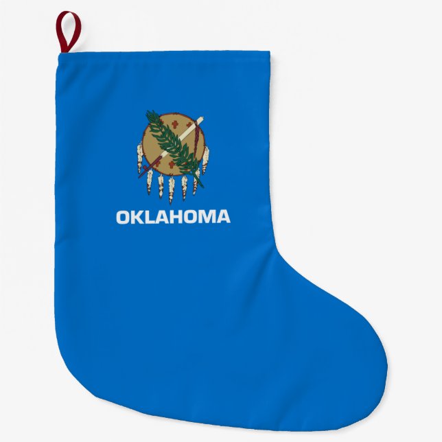 Staatsflagge von Oklahoma Großer Weihnachtsstrumpf (Vorderseite)