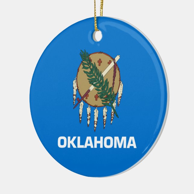 Staatsflagge von Oklahoma Keramik Ornament (Links)