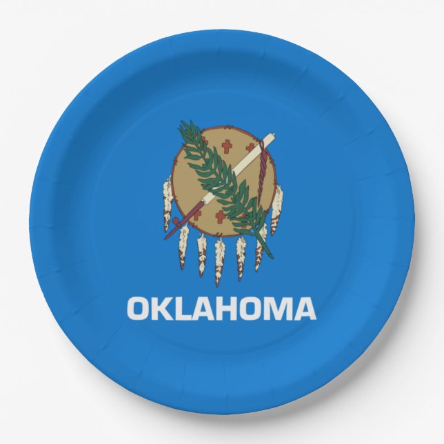 Staatsflagge von Oklahoma Pappteller (Vorderseite)