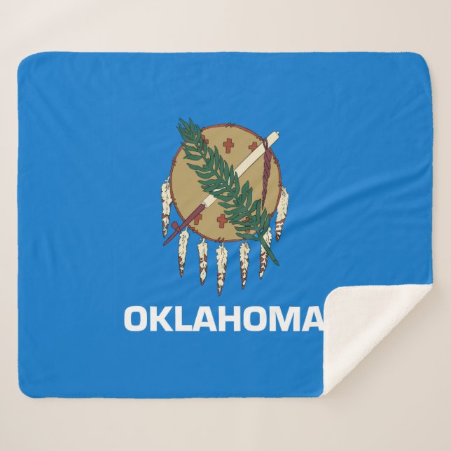 Staatsflagge von Oklahoma Sherpadecke (Vorderseite (Horizontal))