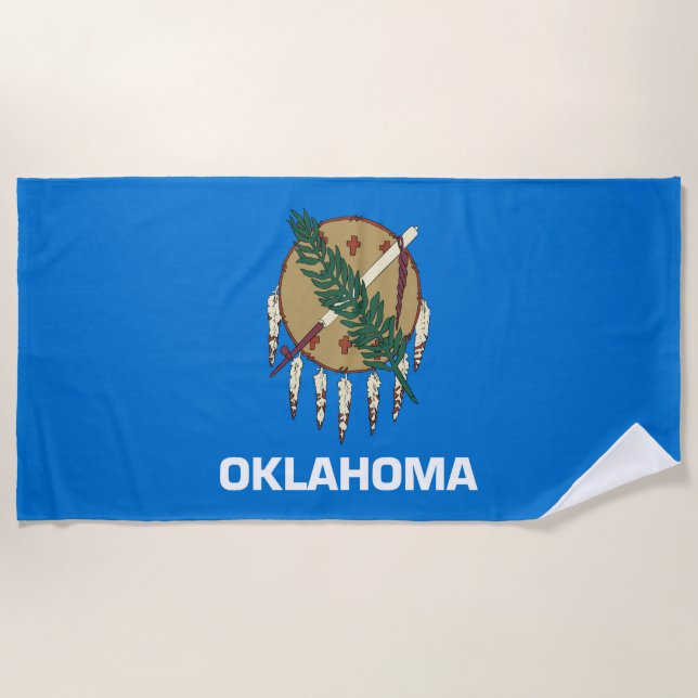 Staatsflagge von Oklahoma Strandtuch (Vorderseite)