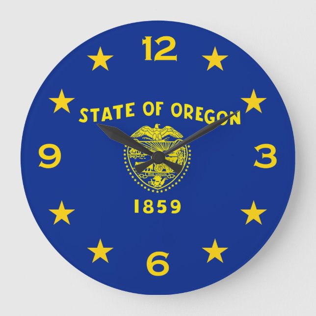 Staatsflagge von Oregon Große Wanduhr (Vorderseite)