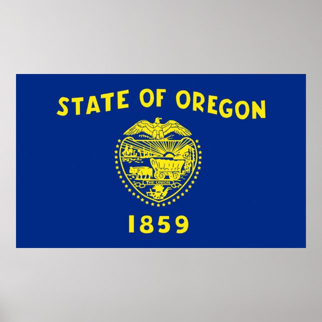 Staatsflagge von Oregon Poster (Vorne)
