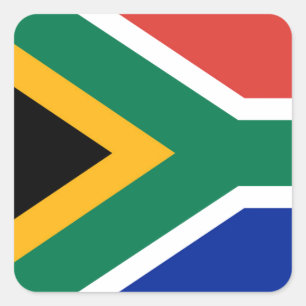 Staatsflagge von Südafrika - authentische Version Quadratischer Aufkleber