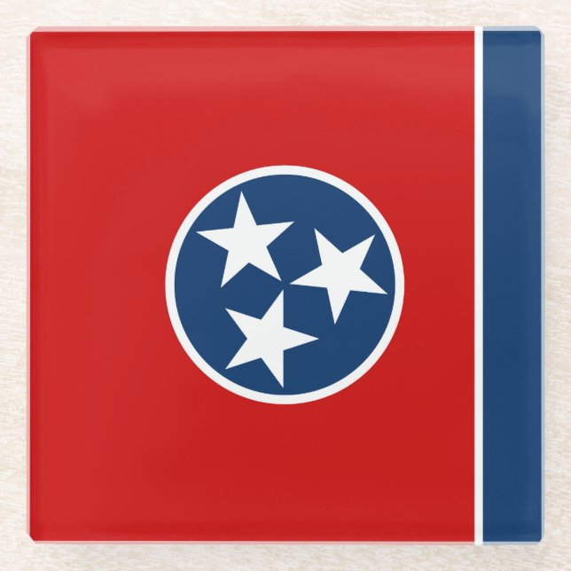 Staatsflagge von Tennessee Glasuntersetzer (Vorderseite)