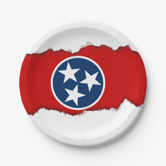 Staatsflagge von Tennessee Pappteller (Vorderseite)