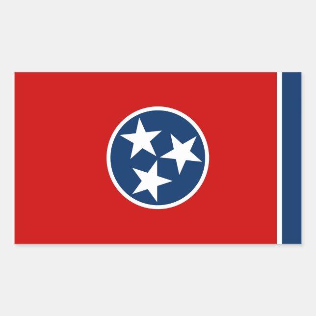 Staatsflagge von Tennessee Rechteckiger Aufkleber (Vorderseite)