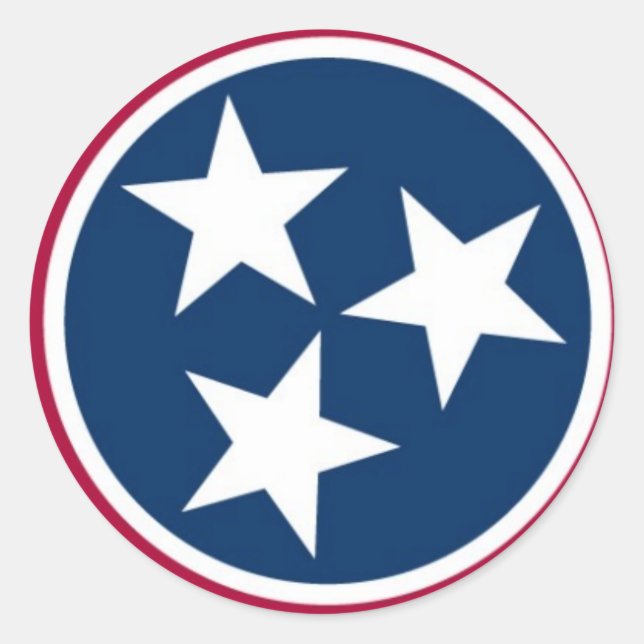 Staatsflagge von Tennessee Runder Aufkleber (Vorderseite)