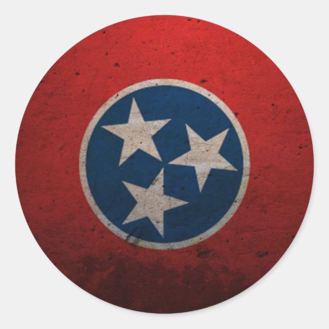Staatsflagge von Tennessee Runder Aufkleber (Vorderseite)
