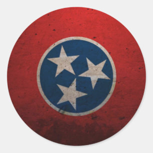 Staatsflagge von Tennessee Runder Aufkleber