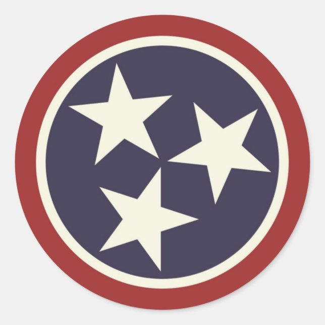 Staatsflagge von Tennessee Runder Aufkleber (Vorderseite)
