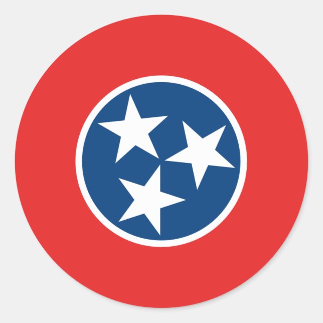 Staatsflagge von Tennessee Runder Aufkleber (Vorderseite)