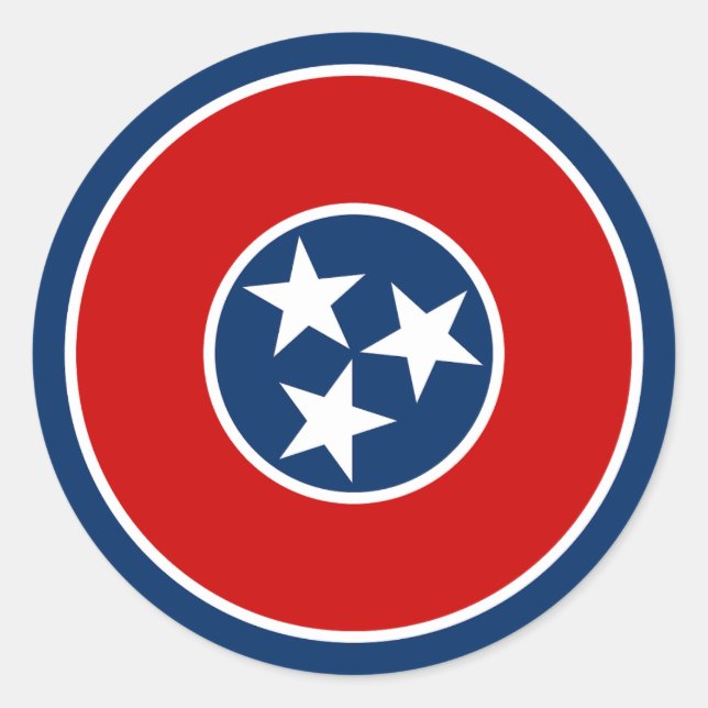 Staatsflagge von Tennessee Runder Aufkleber (Vorderseite)