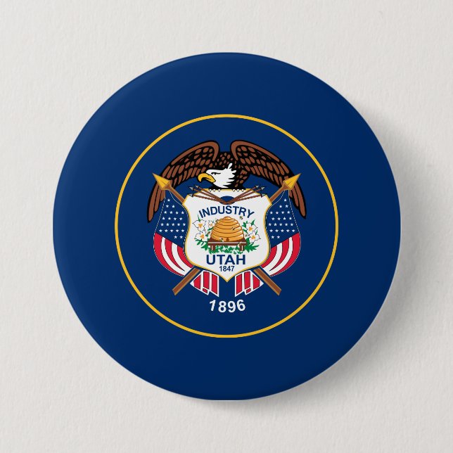 Staatsflagge von Utah Button (Vorderseite)