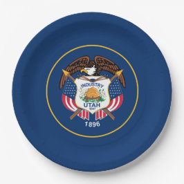 Staatsflagge von Utah Pappteller